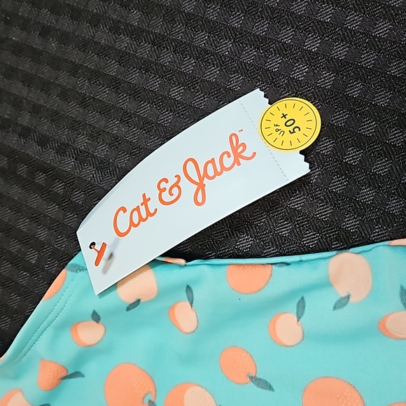Cat & Jack, aqua, peach, swimsuit, size 18 months (23.5-26lbs) - Picture 3 of 8